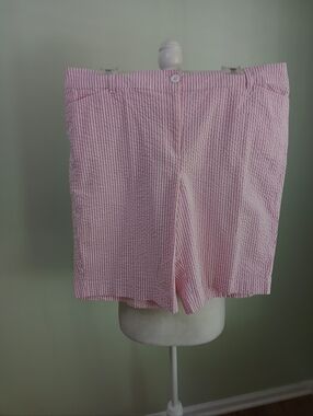 Talbots High Waist Striped Seersuckee Shorts